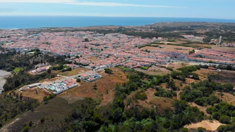 Drone shot of Vila Nova de Mil Fontes, Portugal. Stock Footage 127684958