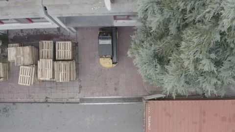 DRONE SHOT IN A WAREHOUSE Vídeo Stock 166572121