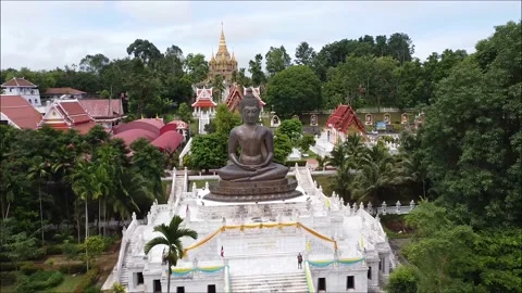 Drone shot of Wat Putthathiwat Video stock 194475173