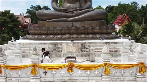 Drone shot of Wat Putthathiwat Stock Footage 194475329