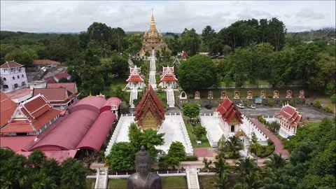 Drone shot of Wat Putthathiwat Stock Footage 194475333