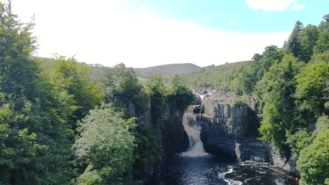 Drone shot of a waterfall (High force). Stock Footage 282408139