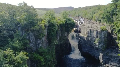 Drone shot of a waterfall (High force). Stock Footage 282408171