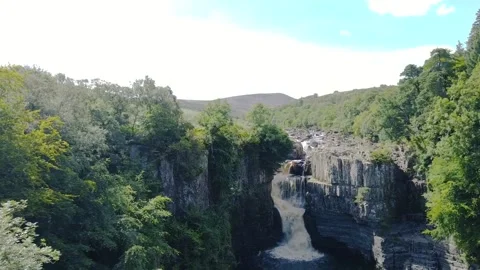 Drone shot of a waterfall (High force). Stock Footage 282408179