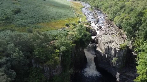 Drone shot of a waterfall (High force). Stock Footage 282408185