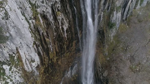 Drone shot of a waterfall in Spain 03. 4K footage Stock Footage 126352822