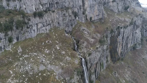 Drone shot of a waterfall in Spain. 4K footage Stock Footage 126352144
