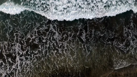 Drone shot of waves rolling in. Stock Footage 106071556