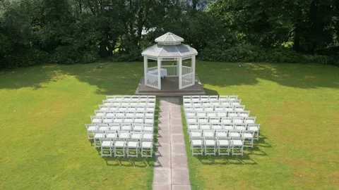 Drone shot of wedding altar Stock Footage 235563352