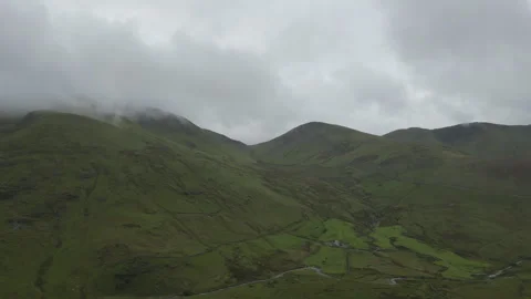 A drone shot of the Welsh mountains in summer. Stock Footage 250398086