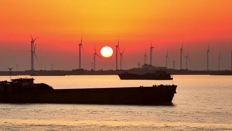 Drone Shot of Wind Turbines Turning . Wind Power, Alternative Energy Stock Footage 326089437