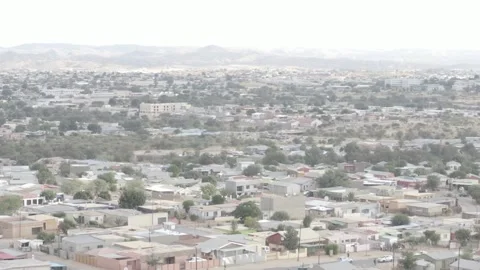 Drone shot of Windhoek, Namibia Video stock 244706471