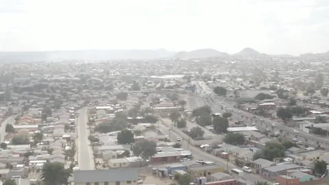 Drone shot of Windhoek, Namibia Video stock 244706627