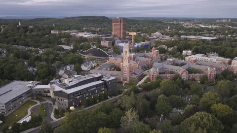 Drone shot of Yale University Stock Footage 339642960