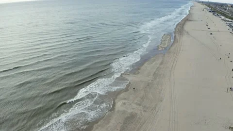 Drone shot of Zandvoort Beach in the Netherlands Stock Footage