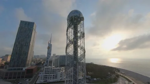Drone shots of Batumi Stock Footage 140029328