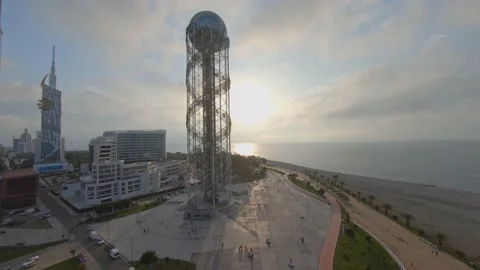 Drone shots of Batumi Stock Footage 140029365
