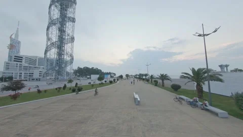 Drone shots of Batumi Video stock 140029647