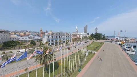 Drone shots of Batumi Stock Footage 140030593