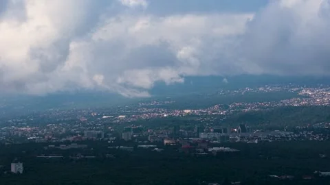 Drone shots capturing low cloud cover in western Mexico City Stock Footage 319017552