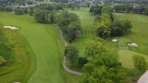 Drone Shots of a Golf Course Stock Footage 87094010