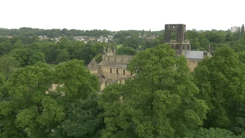 Drone Shots of Kirkstall Abbey Stock Footage 101545888