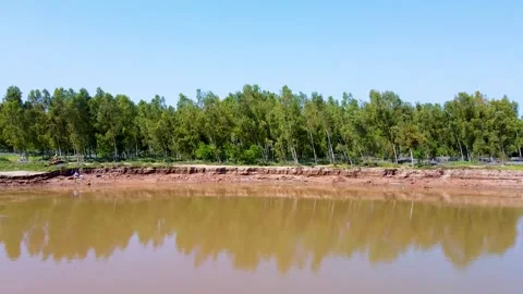 Drone shots of river at day time in rural area of Pakistan (5) Stock Footage 199277121