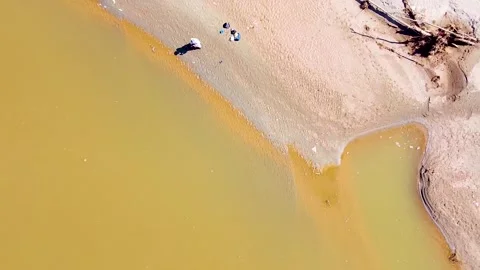 Drone shots of river at day time in rural area of Pakistan (6) Stock Footage 199277259