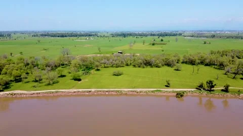 Drone shots of river at day time in rural area of Pakistan (9) Stock Footage 199277350