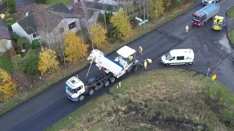 Drone Shots of road resurfacing Vidéo 146550065