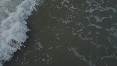 Drone shots of waves on Mailbu Beach Video stock 82371058