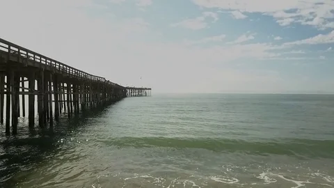 Drone shots of waves on Mailbu Beach Stock Footage 82371298