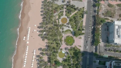 The drone shows a beautiful panorama of Nha Trang Stock Footage 116124580