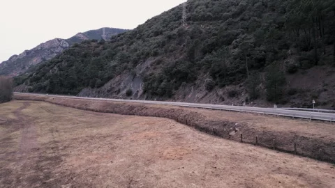 Drone shows a mountain road Stock Footage 270380378