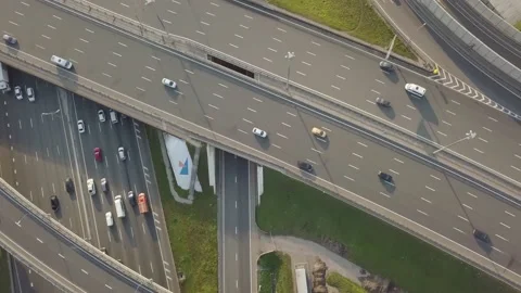 The drone shows the movement of the monorail Stock Footage 164553750