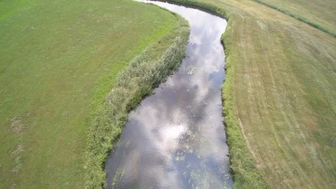 Drone shows a section of the Bronze Age battlefield in the Tollensetal Part 3 Stock Footage 297393419