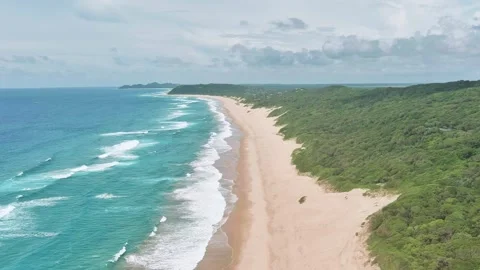 Drone side view of beach Stock Footage 304266683