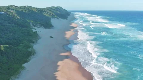 Drone side view of shoreline Stock Footage 304267936