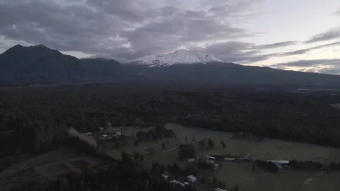 Drone side view of snow-covered mountains Stock Footage 249894508