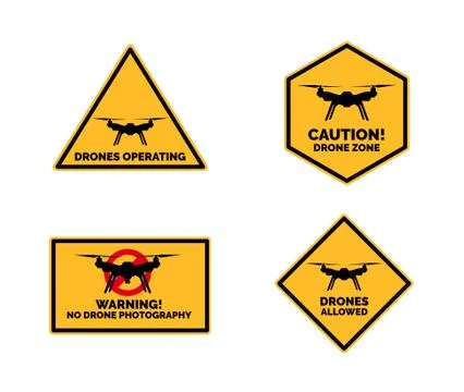 Drone Signs Caution Stock Illustration