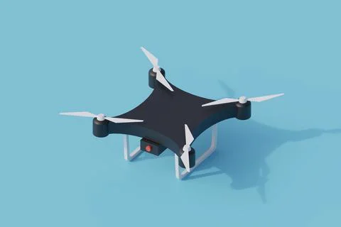Drone single isolated object. 3d render illustration Stock Illustration