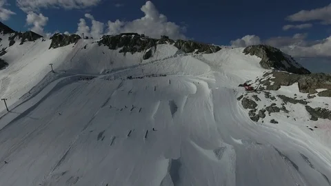 Drone of a Ski Hill Stock Footage 73543716
