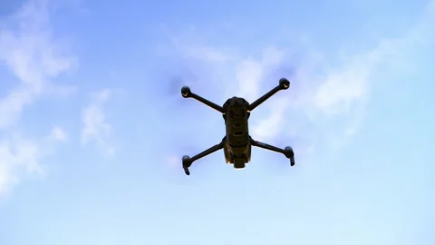 Drone, sky and flight of helicopter in Stock Video Pond5