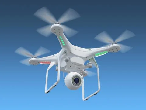 Drone in sky Stock Illustration