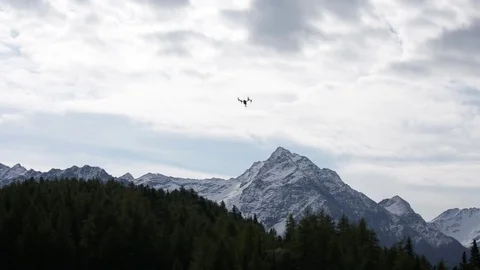 Drone in the sky - mountains on background Stock Footage 81264222