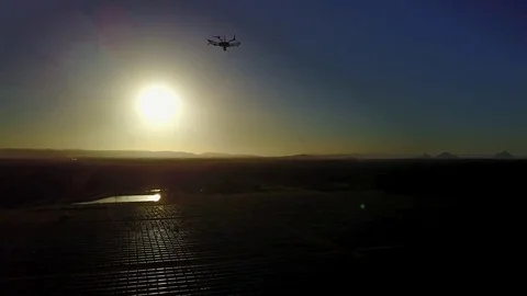 Drone in the sky with sunset Video stock 85204500