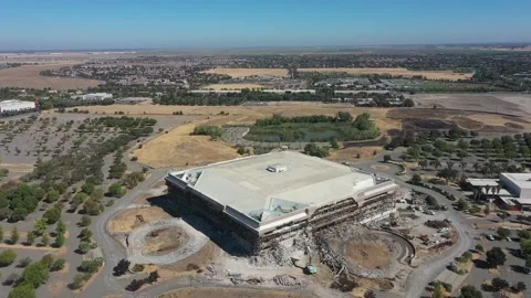 DRONE SLEEP TRAIN ARENA DEMOLITION SACRAMENTO KINGS FORMER ARCO ARENA HD AERIALS Stock Footage 204960665