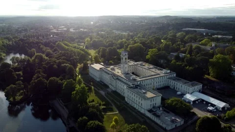 Drone slow pan backwards from Nottingham University 스톡 동영상 195745582