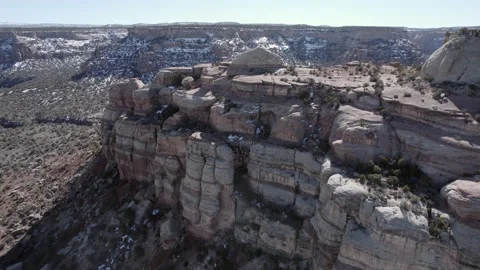 Drone Slowly Approaches Liberty Cap In Colorado National Monument Stock Footage 200167692