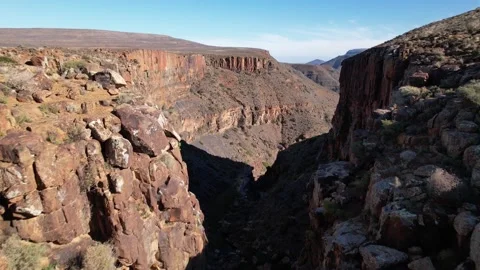 Drone Slowly Going Through the Mountain Crevis In Calvinia 2021 Stock Footage 158993648